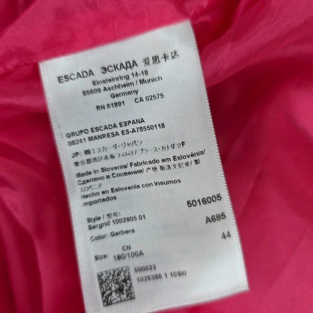 Escada Bergrid Blazer Womens US 12 EU 44 Pink Swarovski Crystal Button NWT - Picture 12 of 13